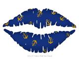 Anchors Away - Kissing Lips Fabric Wall Skin Decal measures 24x15 inches