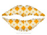 Boxed Orange - Kissing Lips Fabric Wall Skin Decal measures 24x15 inches