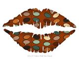 Leafy - Kissing Lips Fabric Wall Skin Decal measures 24x15 inches