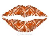 Wavey Burnt Orange - Kissing Lips Fabric Wall Skin Decal measures 24x15 inches