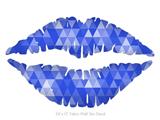 Triangle Mosaic Blue - Kissing Lips Fabric Wall Skin Decal measures 24x15 inches