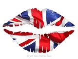 Union Jack 01 - Kissing Lips Fabric Wall Skin Decal measures 24x15 inches