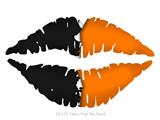 Ripped Colors Black Orange - Kissing Lips Fabric Wall Skin Decal measures 24x15 inches