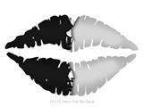 Ripped Colors Black Gray - Kissing Lips Fabric Wall Skin Decal measures 24x15 inches