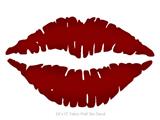 Solids Collection Red Dark - Kissing Lips Fabric Wall Skin Decal measures 24x15 inches