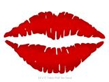 Solids Collection Red - Kissing Lips Fabric Wall Skin Decal measures 24x15 inches