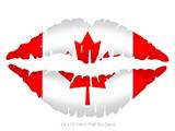Canadian Canada Flag - Kissing Lips Fabric Wall Skin Decal measures 24x15 inches
