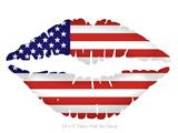 USA American Flag 01 - Kissing Lips Fabric Wall Skin Decal measures 24x15 inches