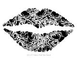 Scattered Skulls Black - Kissing Lips Fabric Wall Skin Decal measures 24x15 inches