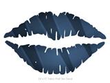 VintageID 25 Blue - Kissing Lips Fabric Wall Skin Decal measures 24x15 inches