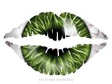 Eyeball Green - Kissing Lips Fabric Wall Skin Decal measures 24x15 inches