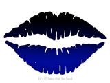 Smooth Fades Blue Black - Kissing Lips Fabric Wall Skin Decal measures 24x15 inches