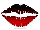 Smooth Fades Red Black - Kissing Lips Fabric Wall Skin Decal measures 24x15 inches