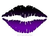 Smooth Fades Purple Black - Kissing Lips Fabric Wall Skin Decal measures 24x15 inches