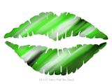 Paint Blend Green - Kissing Lips Fabric Wall Skin Decal measures 24x15 inches