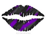 Jagged Camo Purple - Kissing Lips Fabric Wall Skin Decal measures 24x15 inches