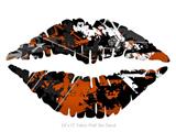 Baja 0003 Burnt Orange - Kissing Lips Fabric Wall Skin Decal measures 24x15 inches