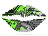 Baja 0032 Neon Green - Kissing Lips Fabric Wall Skin Decal measures 24x15 inches