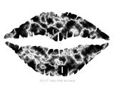 Electrify White - Kissing Lips Fabric Wall Skin Decal measures 24x15 inches