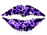 Electrify Purple - Kissing Lips Fabric Wall Skin Decal measures 24x15 inches