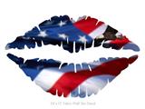 American USA Flag (Ole Glory) - Kissing Lips Fabric Wall Skin Decal measures 24x15 inches