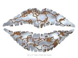 Rusted Metal - Kissing Lips Fabric Wall Skin Decal measures 24x15 inches