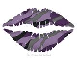 Camouflage Purple - Kissing Lips Fabric Wall Skin Decal measures 24x15 inches