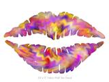 Tie Dye Pastel - Kissing Lips Fabric Wall Skin Decal measures 24x15 inches