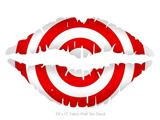 Bullseye Red and White - Kissing Lips Fabric Wall Skin Decal measures 24x15 inches