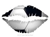 Soccer Ball - Kissing Lips Fabric Wall Skin Decal measures 24x15 inches