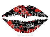 Emo Graffiti - Kissing Lips Fabric Wall Skin Decal measures 24x15 inches