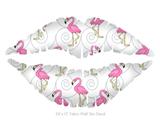 Flamingos on White - Kissing Lips Fabric Wall Skin Decal measures 24x15 inches