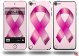 Hope Breast Cancer Pink Ribbon on Pink Decal Style Vinyl Skin - fits Apple iPod Touch 5G (IPOD NOT INCLUDED)