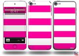 Psycho Stripes Hot Pink and White Decal Style Vinyl Skin - fits Apple iPod Touch 5G (IPOD NOT INCLUDED)