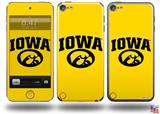 Iowa Hawkeyes Tigerhawk Oval 01 Black on Gold Decal Style Vinyl Skin - fits Apple iPod Touch 5G (IPOD NOT INCLUDED)