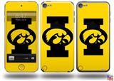 Iowa Hawkeyes Tigerhawk Oval 02 Black on Gold Decal Style Vinyl Skin - fits Apple iPod Touch 5G (IPOD NOT INCLUDED)