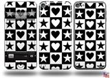 Hearts And Stars Black and White Decal Style Vinyl Skin - fits Apple iPod Touch 5G (IPOD NOT INCLUDED)