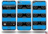 Skull Stripes Blue Decal Style Vinyl Skin - fits Apple iPod Touch 5G (IPOD NOT INCLUDED)