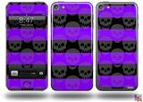 Skull Stripes Purple Decal Style Vinyl Skin - fits Apple iPod Touch 5G (IPOD NOT INCLUDED)