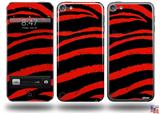 Zebra Red Decal Style Vinyl Skin - fits Apple iPod Touch 5G (IPOD NOT INCLUDED)