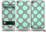 Kearas Polka Dots Mint And Gray Decal Style Vinyl Skin - fits Apple iPod Touch 5G (IPOD NOT INCLUDED)