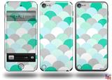 Brushed Circles Seafoam Decal Style Vinyl Skin - fits Apple iPod Touch 5G (IPOD NOT INCLUDED)