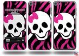 Pink Zebra Skull Decal Style Vinyl Skin - fits Apple iPod Touch 5G (IPOD NOT INCLUDED)