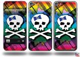 Rainbow Plaid Skull Decal Style Vinyl Skin - fits Apple iPod Touch 5G (IPOD NOT INCLUDED)
