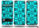 Skull Patch Pattern Blue Decal Style Vinyl Skin - fits Apple iPod Touch 5G (IPOD NOT INCLUDED)