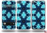 Abstract Floral Blue Decal Style Vinyl Skin - fits Apple iPod Touch 5G (IPOD NOT INCLUDED)