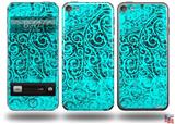 Folder Doodles Neon Teal Decal Style Vinyl Skin - fits Apple iPod Touch 5G (IPOD NOT INCLUDED)