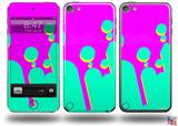 Drip Teal Pink Yellow Decal Style Vinyl Skin - fits Apple iPod Touch 5G (IPOD NOT INCLUDED)