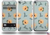 Poppy Orange Light Blue Decal Style Vinyl Skin - fits Apple iPod Touch 5G (IPOD NOT INCLUDED)