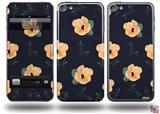 Poppy Orange Navy Decal Style Vinyl Skin - fits Apple iPod Touch 5G (IPOD NOT INCLUDED)